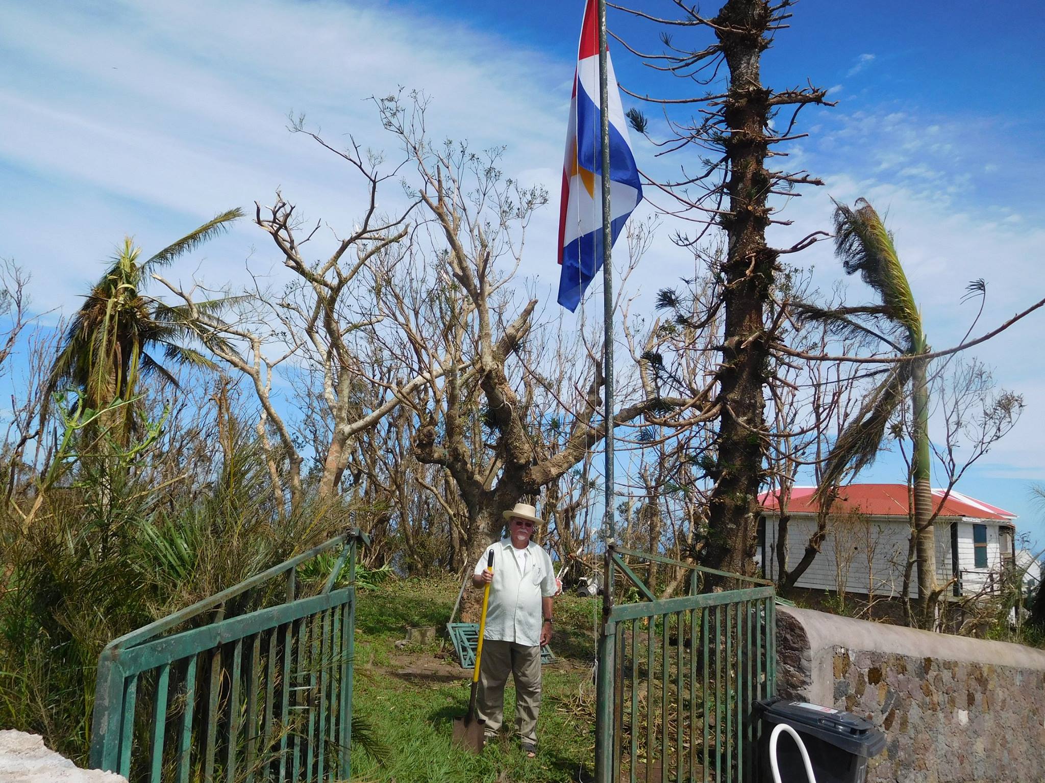 Will Johnson in destroyed garden