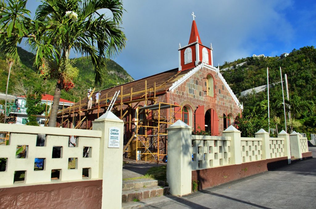 Impression of restaurantion work on Saba's oldest church