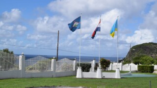 Flags in front of Government Building