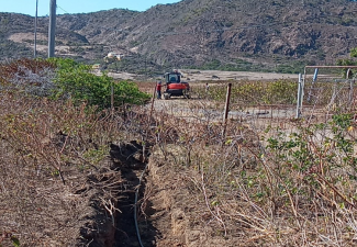 Statia places waterlines for farmers at Zeelandia