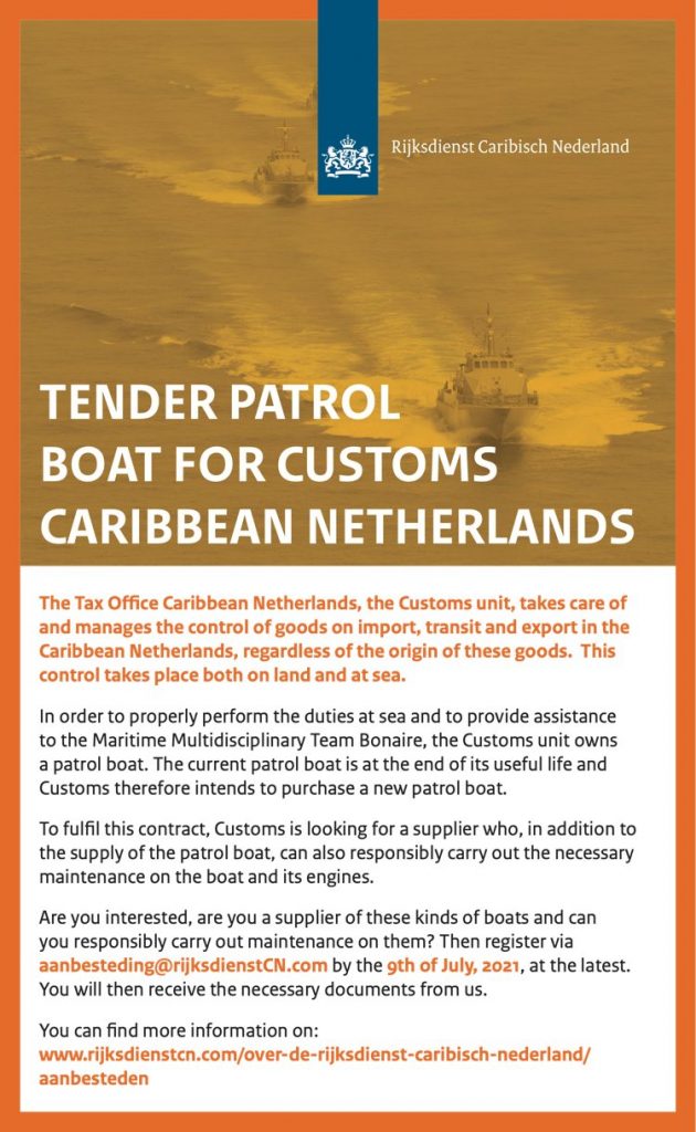 Tender patrol boat for customs