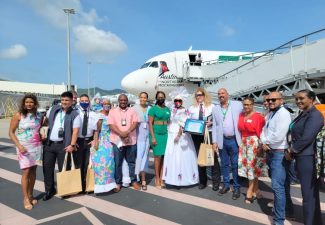 First Frontier Airlines Flight Arrives in St. Maarten