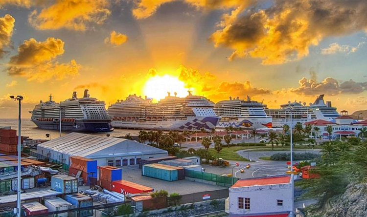 First Six-Ship Day for the 2021-2022 Cruise Season in St. Maarten