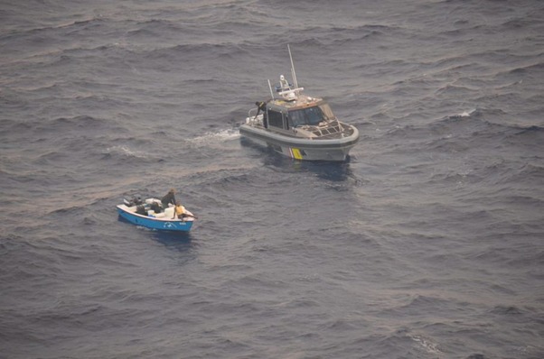 Coastguard’s Reconnaissance aircraft which found missing fishermen Bonaire at sea