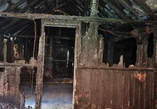 Inside of Godet house after fire