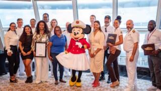 The Disney Cruise Fantasy docked in Bonaire for the first time