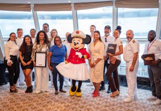 The Disney Cruise Fantasy docked in Bonaire for the first time